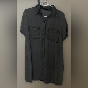 Never Worn darker Gray Button-Up Shirt Dress